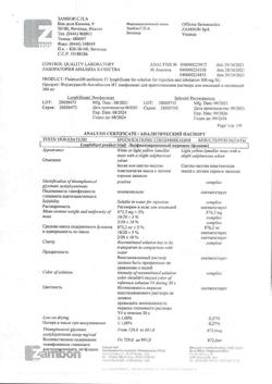 27386-Сертификат Флуимуцил-антибиотик ИТ, лиофилизат д/приг раствора для иньекций и ингаляций 500 мг фл 3 шт-133