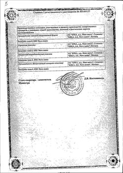 Сертификат ТЕЛМИСТА Н ТАБЛЕТКИ 12,5 МГ+40 МГ   №84-2