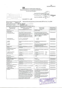 2964-Сертификат Цианокобаламин, раствор для инъекций 500 мкг/мл 1 мл амп 10 шт-10