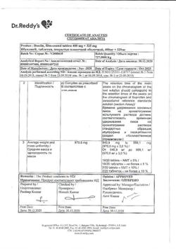 29925-Сертификат Ибуклин, таблетки покрыт.плен.об. 400 мг+325 мг  10 шт-135