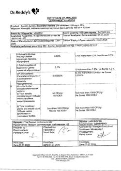 29927-Сертификат Ибуклин Юниор, таблетки диспергируемые 100 мг+125 мг 20 шт-35