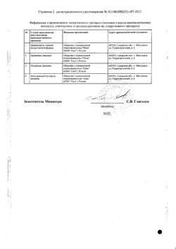 Сертификат ХЛОРПРОТИКСЕН ТАБЛЕТКИ ПОКРЫТЫЕ ПЛЕНОЧНОЙ ОБОЛОЧКОЙ 15 МГ   №30-2
