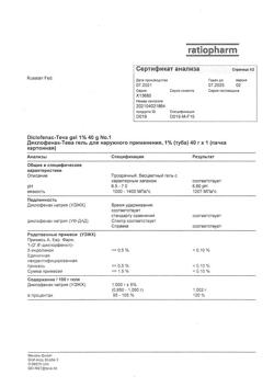 31594-Сертификат Диклофенак-Тева, гель для наружного применения 1 % 40 г 1 шт-1