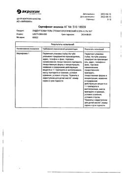 32465-Сертификат Лидент Бэби, гель стоматологический 0.33%+ 0.1% 10 г 1 шт-1