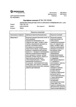 32634-Сертификат Акриол Про, крем для наружного применения 2,5% + 2,5% 100 г 1 шт-23