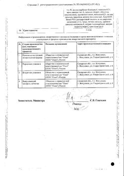 Сертификат ПАНТОПРАЗОЛ ТАБЛЕТКИ ПОКРЫТЫЕ КИШЕЧНОРАСТВОРИМОЙ ОБОЛОЧКОЙ 20 МГ №14-2