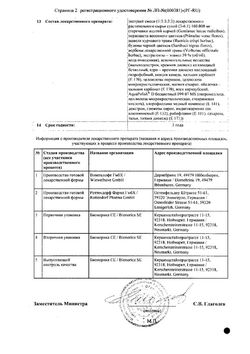 Сертификат СИНУПРЕТ ЭКСТРАКТ ТАБЛЕТКИ ПОКРЫТЫЕ ОБОЛОЧКОЙ    №20-1