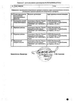 Сертификат ЛАРИНГОТАБ ТАБЛЕТКИ ДЛЯ РАССАСЫВАНИЯ 20 МГ+10 МГ   №30-1