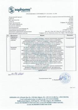 4271-Сертификат Темпалгин, таблетки покрыт.плен.об. 500 мг+20 мг 100 шт-21