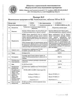 4414-Сертификат Амоксициллин, таблетки 500 мг 20 шт-5