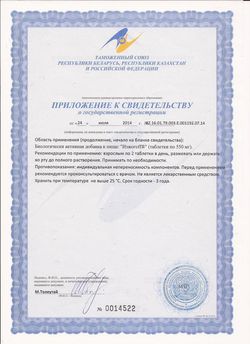 Сертификат ИЗЖОГОФФ (ИЗЖОГОFF) ТАБЛЕТКИ ШИПУЧИЕ  3,6 Г №20-2