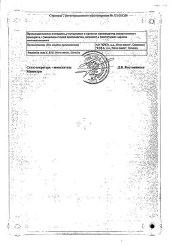 Сертификат ТЕЛМИСТА ТАБЛЕТКИ 40 МГ   №28-2