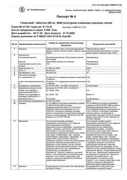 9160-Сертификат Гопантам, таблетки 250 мг 50 шт-3