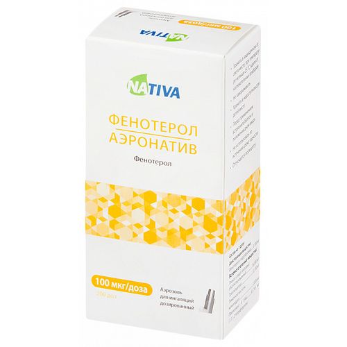 ФЕНОТЕРОЛ-АЭРОНАТИВ АЭРОЗОЛЬ ДЛЯ ИНГАЛЯЦИЙ ДОЗИРОВАННЫЙ 100 МКГ/ДОЗА   200 ДОЗ №1