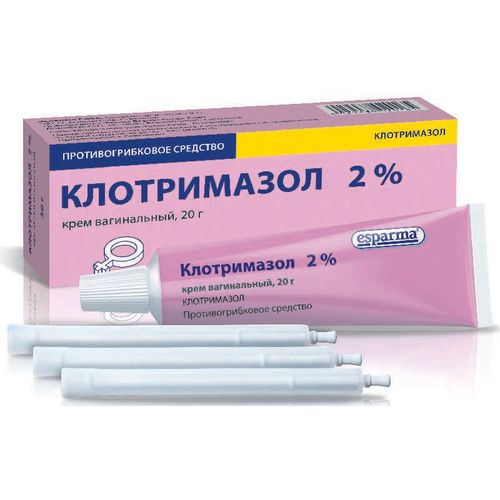 КЛОТРИМАЗОЛ КРЕМ ВАГИНАЛЬНЫЙ 2% 20 Г №1