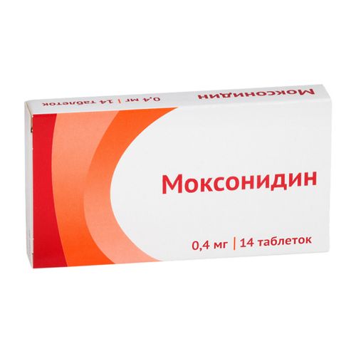 МОКСОНИДИН ТАБЛЕТКИ ПОКРЫТЫЕ ПЛЕНОЧНОЙ ОБОЛОЧКОЙ 0,4 МГ   №14