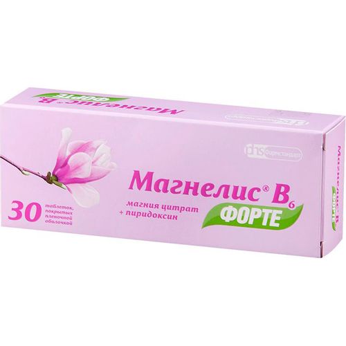 МАГНЕЛИС В6 ФОРТЕ ТАБЛЕТКИ ПОКРЫТЫЕ ОБОЛОЧКОЙ 100 МГ+10 МГ   №30