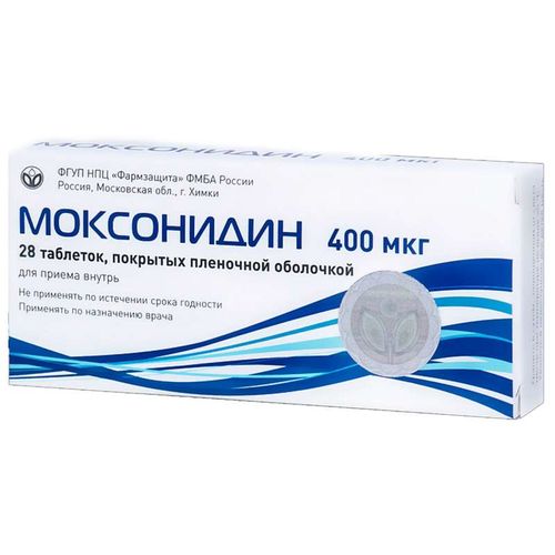 МОКСОНИДИН ТАБЛЕТКИ ПОКРЫТЫЕ ОБОЛОЧКОЙ 400 МКГ   №28
