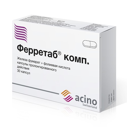 ФЕРРЕТАБ КОМП КАПСУЛЫ ПРОЛОНГИРОВАННОГО ДЕЙСТВИЯ    №30