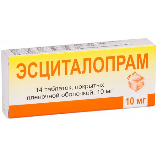 ЭСЦИТАЛОПРАМ ТАБЛЕТКИ ПОКРЫТЫЕ ПЛЕНОЧНОЙ ОБОЛОЧКОЙ 10 МГ №14