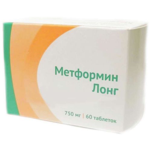 МЕТФОРМИН ЛОНГ ТАБЛЕТКИ С ПРОЛОНГИРОВАННЫМ ВЫСВОБОЖДЕНИЕМ 750 МГ   №60