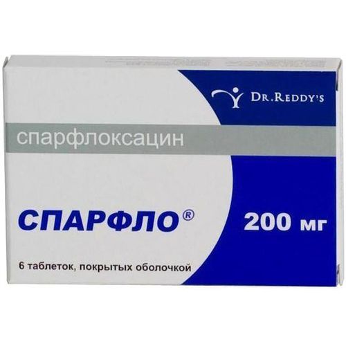 СПАРФЛО ТАБЛЕТКИ ПОКРЫТЫЕ ОБОЛОЧКОЙ 200 МГ   №6