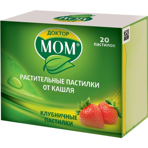 ДОКТОР МОМ РАСТИТЕЛЬНЫЕ ПАСТИЛКИ ОТ КАШЛЯ ПАСТИЛКИ [КЛУБНИКА]    №20