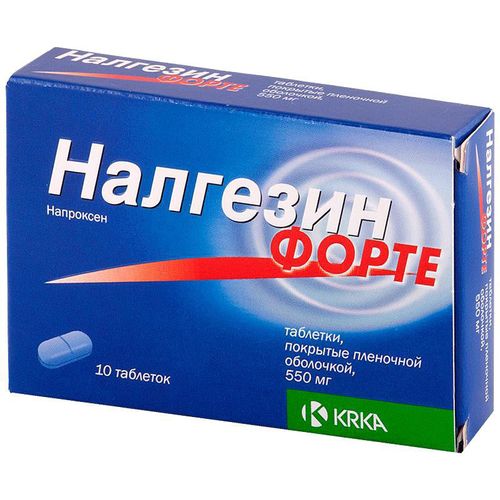 НАЛГЕЗИН ФОРТЕ ТАБЛЕТКИ ПОКРЫТЫЕ ПЛЕНОЧНОЙ ОБОЛОЧКОЙ 550 МГ   №10