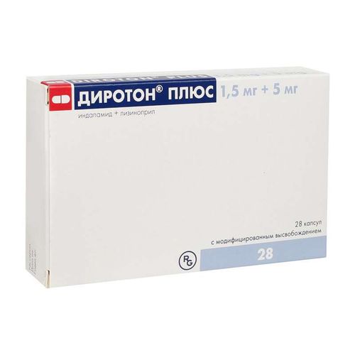 ДИРОТОН ПЛЮС КАПСУЛЫ С МОДИФИЦИРОВАННЫМ ВЫСВОБОЖДЕНИЕМ 1,5 МГ+5 МГ   №28