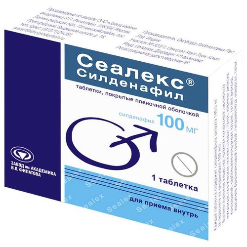СЕАЛЕКС СИЛДЕНАФИЛ ТАБЛЕТКИ ПОКРЫТЫЕ ПЛЕНОЧНОЙ ОБОЛОЧКОЙ 100 МГ   №1