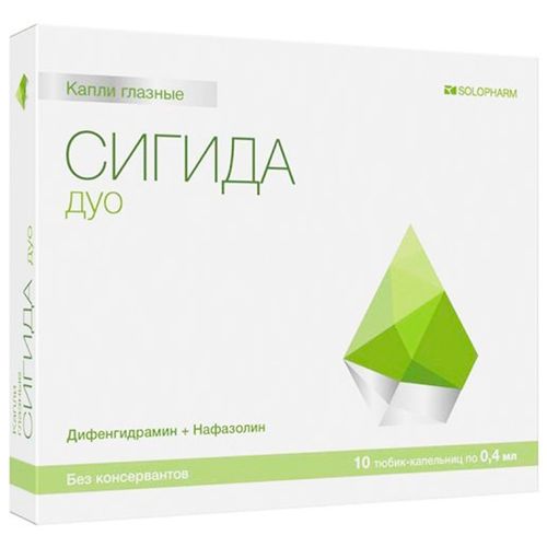 СИГИДА ДУО КАПЛИ ГЛАЗНЫЕ 0,1%+0,033% 0,4 МЛ №10