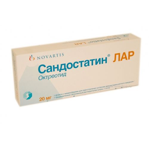 САНДОСТАТИН ЛАР МИКРОСФЕРЫ ДЛЯ ПРИГОТОВЛЕНИЯ СУСПЕНЗИИ ДЛЯ ВНУТРИМЫШЕЧНОГО ВВЕДЕНИЯ ПРОЛОНГИРОВАННОГО ДЕЙСТВИЯ 20 МГ   №1