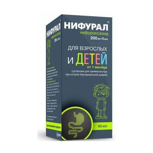 НИФУРАЛ СУСПЕНЗИЯ ДЛЯ ПРИЕМА ВНУТРЬ 200 МГ/5 МЛ 90 МЛ №1