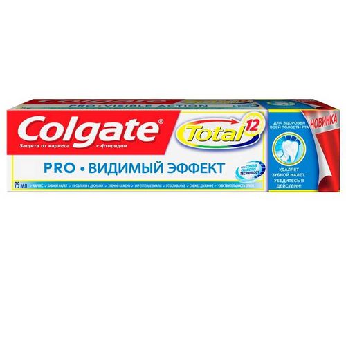 COLGATE ЗУБН ПАСТА TOTAL 12 ПРОФЕССИОНАЛЬНАЯ ВИДИМЫЙ ЭФФЕКТ ЗУБНАЯ ПАСТА КОМПЛЕКСНАЯ 75 МЛ №1