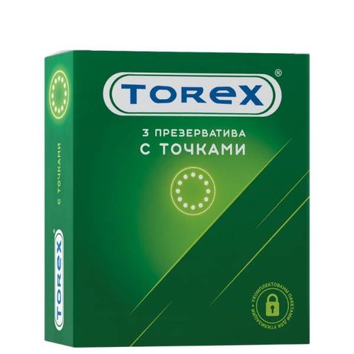 TOREX ПРЕЗЕРВАТИВЫ С ТОЧКАМИ ПРЕЗЕРВАТИВ    №3