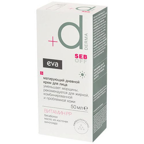 EVA DERMA SEB OFF КРЕМ ДЛЯ ЛИЦА МАТИРУЮЩИЙ ДНЕВНОЙ КОСМЕТИЧЕСКИЙ КРЕМ 50 МЛ №1