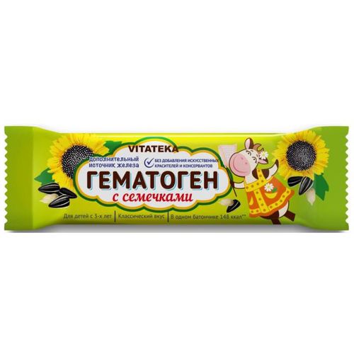 ТУРБОГЕМАТОГЕН РУССКИЙ С СЕМЕЧКОЙ ПОДСОЛНЕЧНИКА ПЛИТКА  40 Г №1