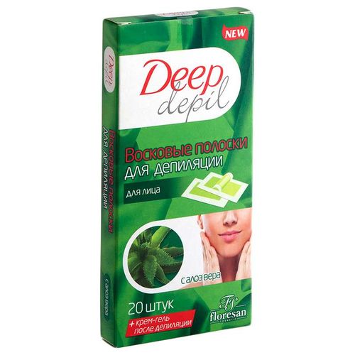 ФЛОРЕСАН DEEP DEPIL ВОСКОВЫЕ ПОЛОСКИ Д/ДЕПИЛЯЦИИ ЛИЦА АЛОЭ-ВЕРА (Ф-482) КОСМЕТИЧЕСКИЙ ВОСК №20