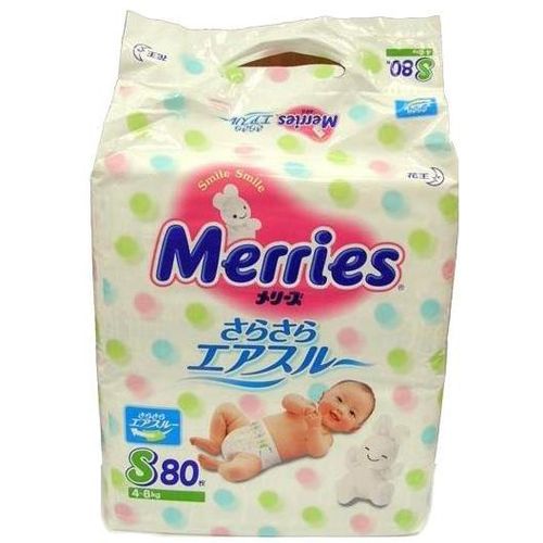 MERRIES ПОДГУЗНИКИ S (4-8КГ) ПОДГУЗНИКИ ДЕТСКИЕ №80