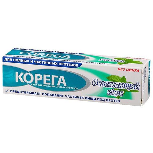 КОРЕГА КРЕМ Д/ФИКС ЗУБН ПРОТЕЗОВ ОСВЕЖАЮЩ КРЕМ ДЛЯ ФИКСАЦИИ ЗУБНЫХ ПРОТЕЗОВ 40 МЛ №1