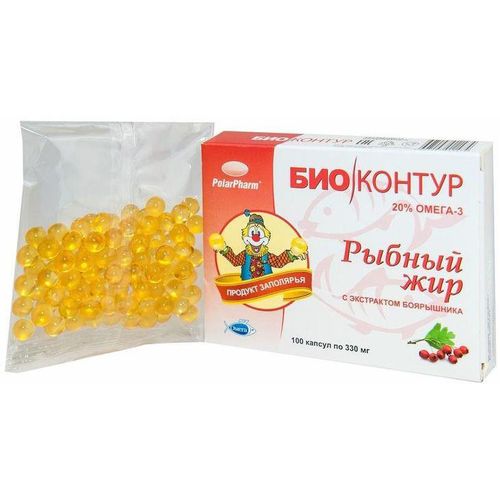 РЫБИЙ ЖИР С БОЯРЫШНИКОМ КАПСУЛЫ 330 МГ №100