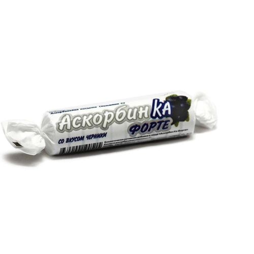 АСКОРБИН КА ФОРТЕ СО ВКУСОМ ЧЕРНИКИ ТАБЛЕТКИ ЖЕВАТЕЛЬНЫЕ №10