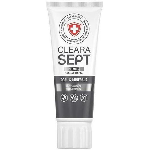 CLEARASEPT DENTAL COAL & MINERALS ЗУБНАЯ ПАСТА ИНТЕНСИВНОЕ ОТБЕЛИВАНИЕ ЗУБНАЯ ПАСТА ОТБЕЛИВАЮЩАЯ 75 МЛ №1