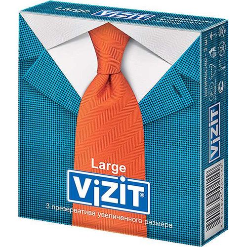 VIZIT ПРЕЗЕРВАТИВЫ LARGE УВЕЛИЧЕННОГО РАЗМЕРА ПРЕЗЕРВАТИВ    №3