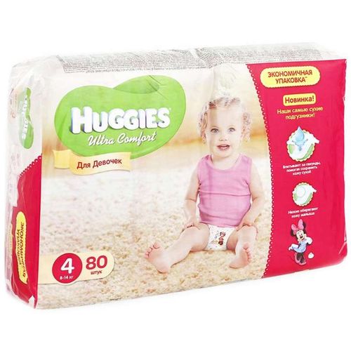 HUGGIES ULTRA COMFORT 4 ПОДГУЗНИКИ 8-14КГ Д/МАЛЬЧИКОВ И ДЕВОЧЕК ПОДГУЗНИКИ ДЕТСКИЕ №80