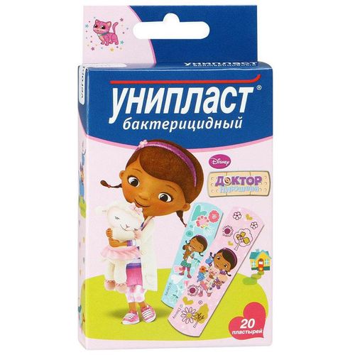 УНИПЛАСТ ПЛАСТЫРЬ БАКТЕРИЦИД ДЕТСКИЙ ДОКТОР ПЛЮШЕВА ПЛАСТЫРЬ   №20