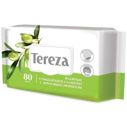 TEREZAMED САЛФЕТКИ ВЛАЖНЫЕ ОЧИЩАЮЩИЕ С КРЕМОВЫМ ЭФФЕКТОМ ОЛИВА САЛФЕТКИ ГИГИЕНИЧЕСКИЕ №80