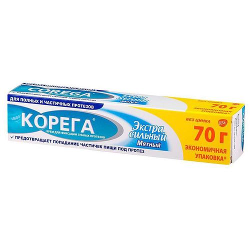 КОРЕГА КРЕМ Д/ФИКС ЗУБН ПРОТЕЗОВ ЭКСТРАСИЛ МЯТНЫЙ КРЕМ ДЛЯ ФИКСАЦИИ ЗУБНЫХ ПРОТЕЗОВ 70 МЛ №1