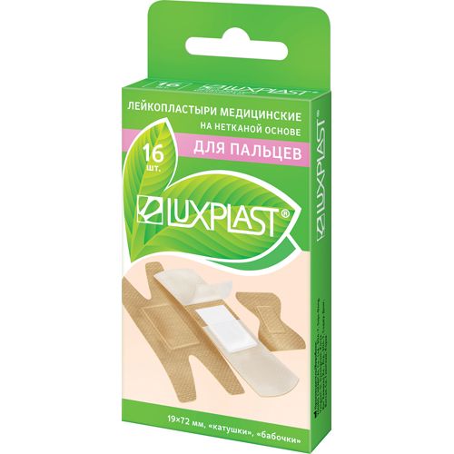 LUXPLAST ПЛАСТЫРЬ ДЛЯ ПАЛЬЦЕВ НЕТКАН ТЕЛЕС ПЛАСТЫРЬ   №16