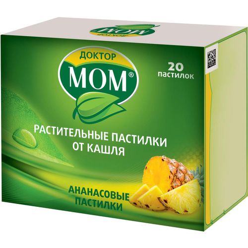 ДОКТОР МОМ РАСТИТЕЛЬНЫЕ ПАСТИЛКИ ОТ КАШЛЯ ПАСТИЛКИ [АНАНАС]    №20